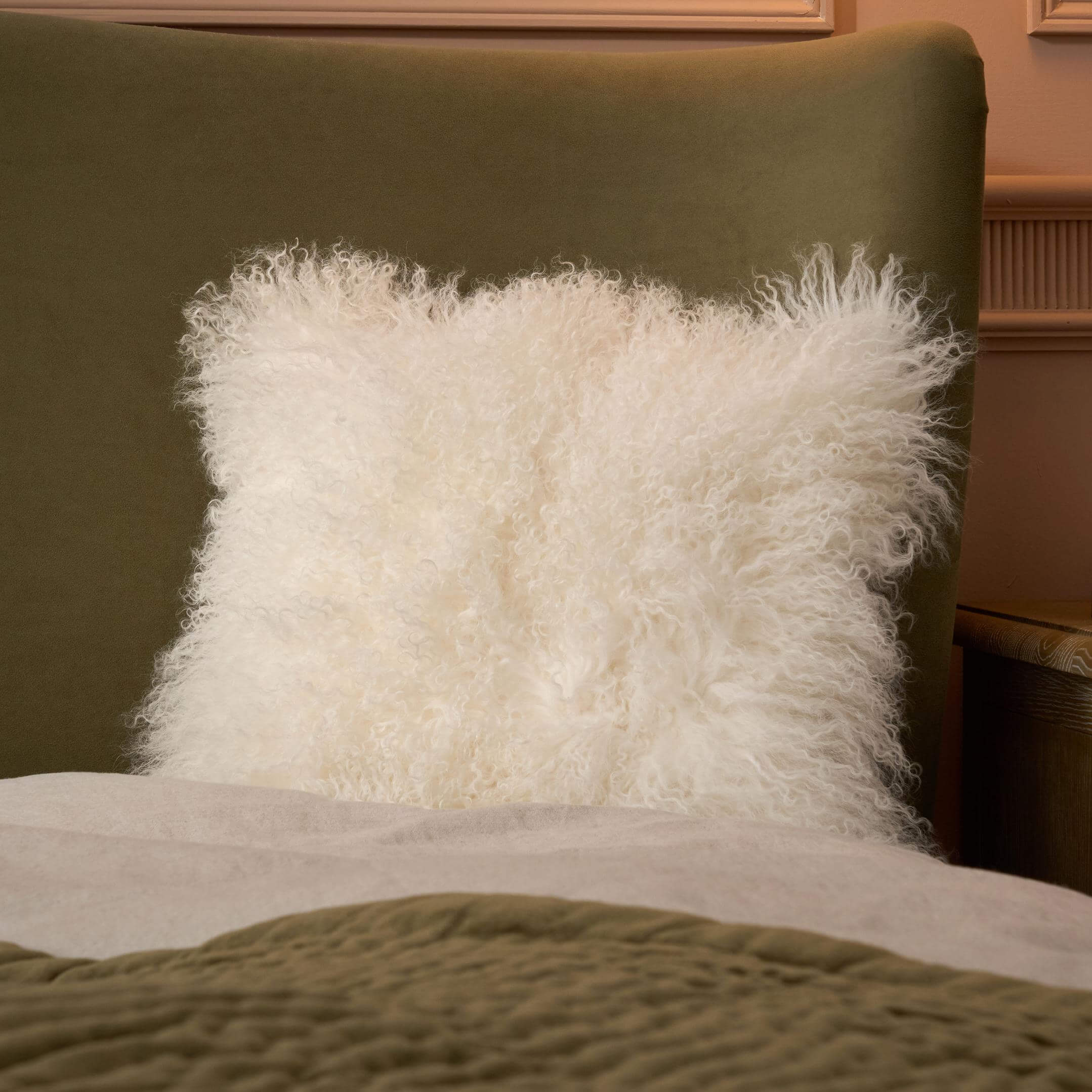 MONGOLI SQUARE CUSHION ECRU - Ecru
