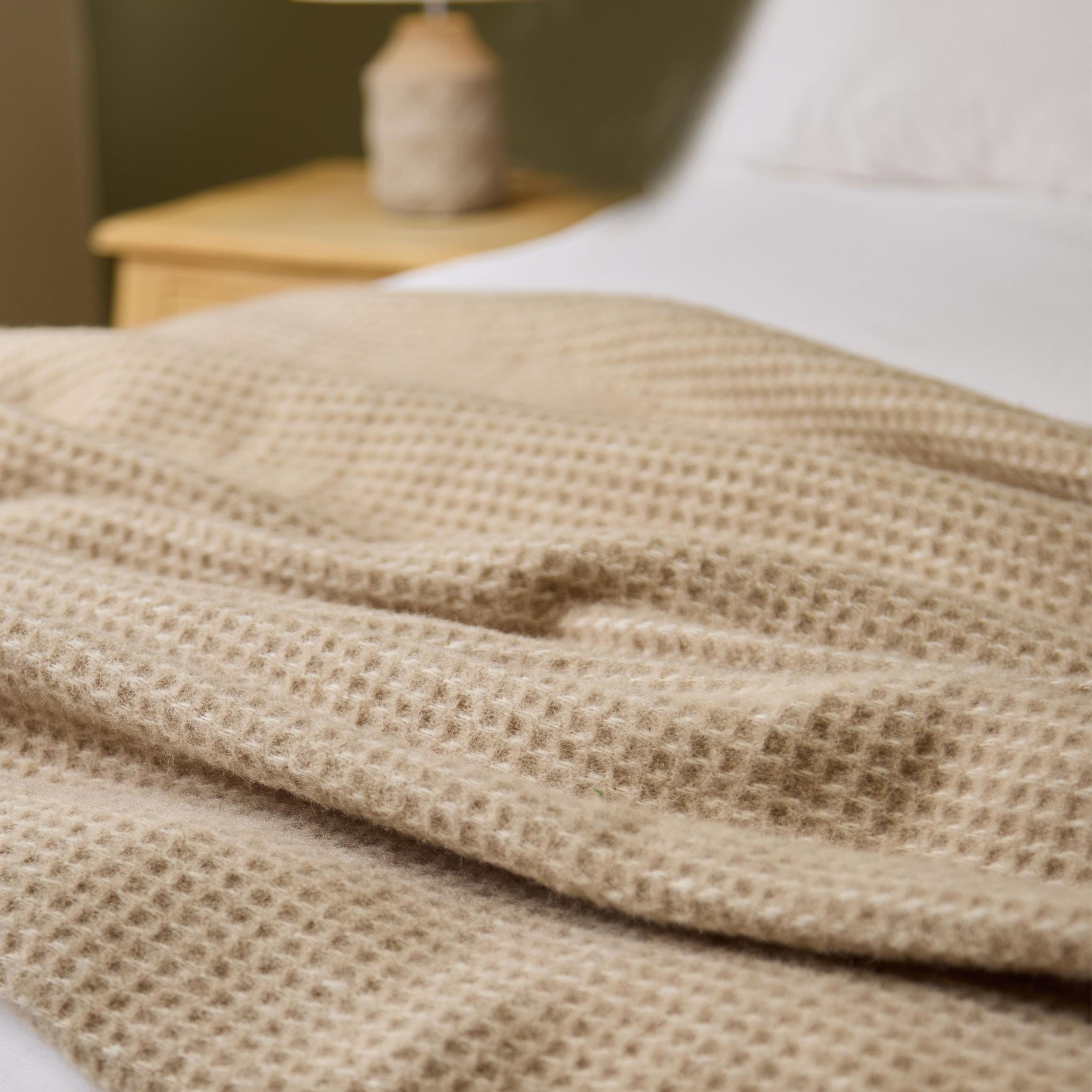 Natural Waffle Throw