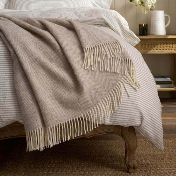 Harper Herringbone Throw | Throws | Feather & Black