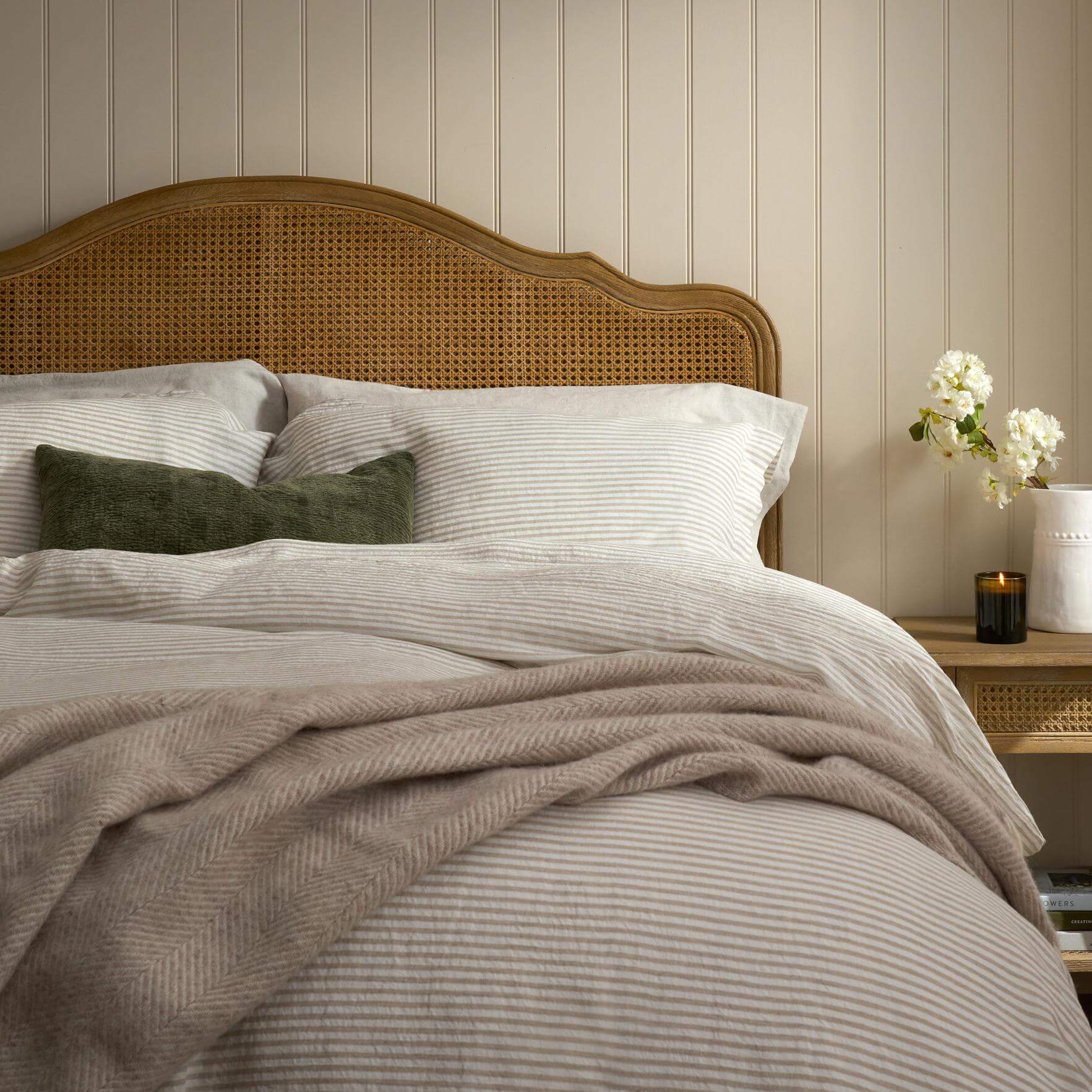 Amelie Stripe Duvet Cover - Natural, Super King