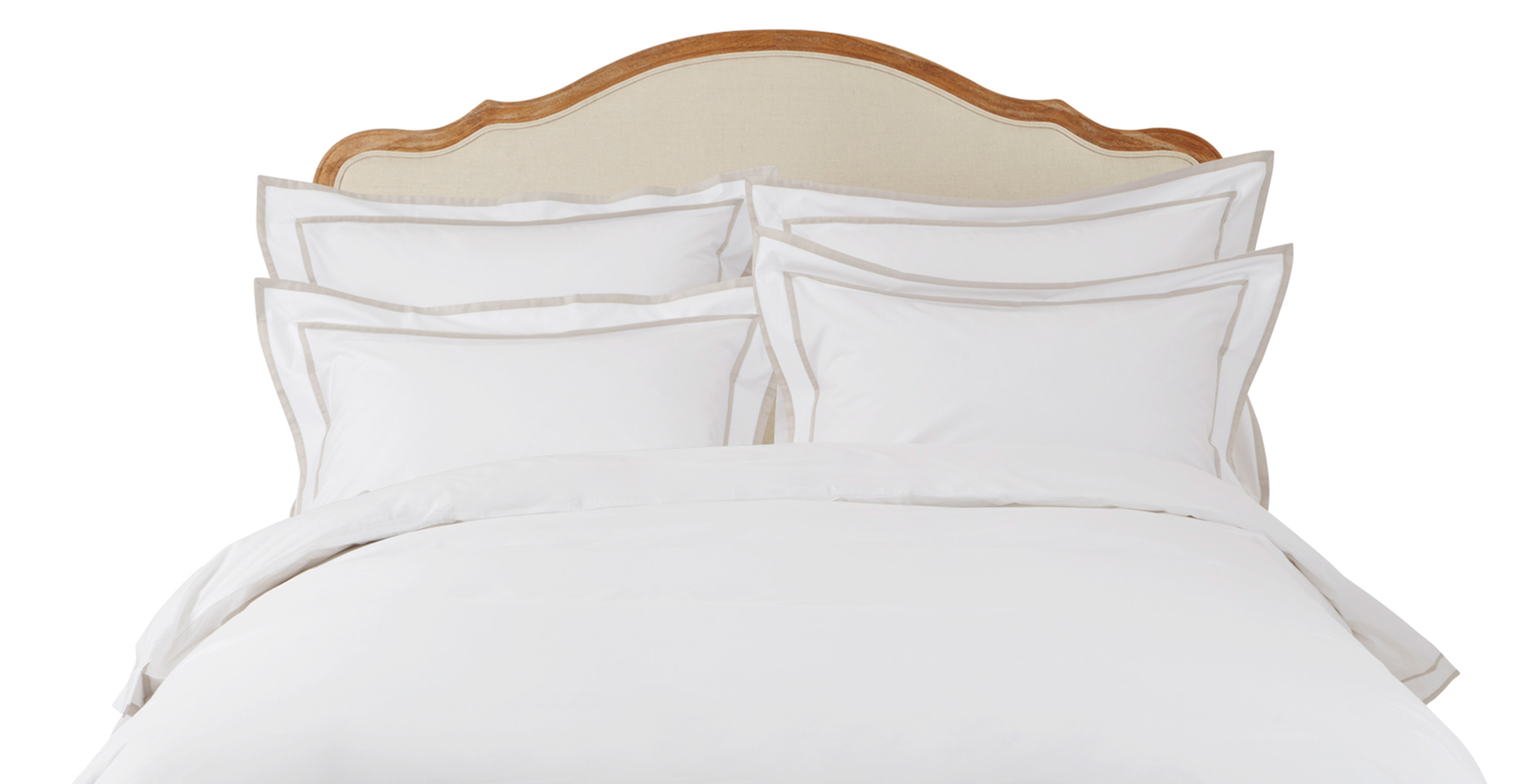 Capri Pillowcase - Oxford Standard, White/Oyster