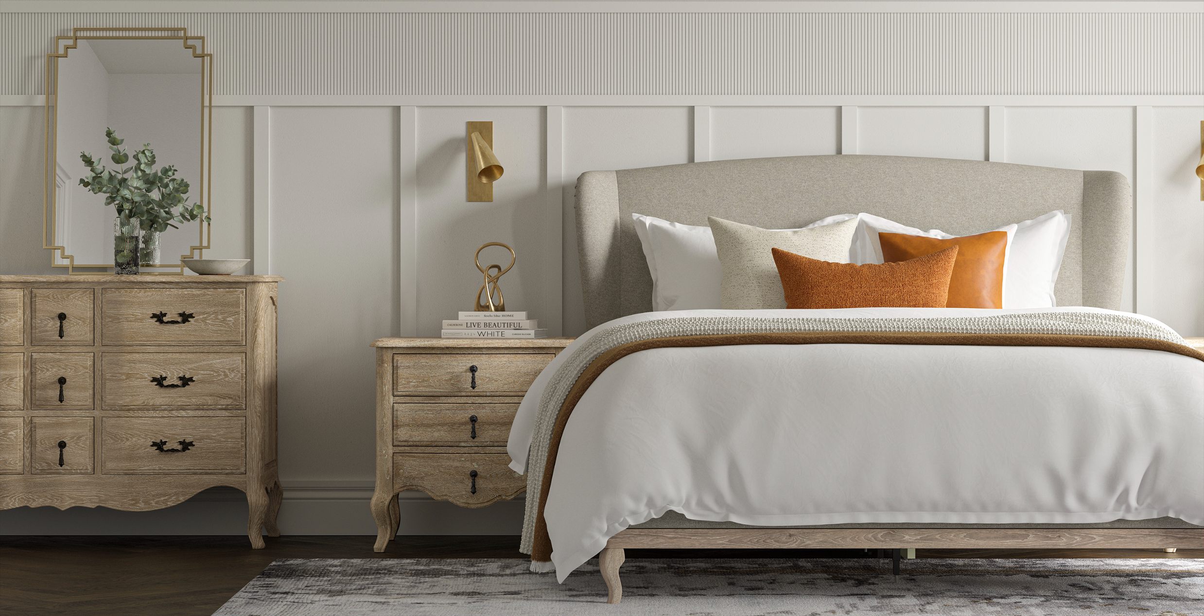 Buxton Bed Feather & Black