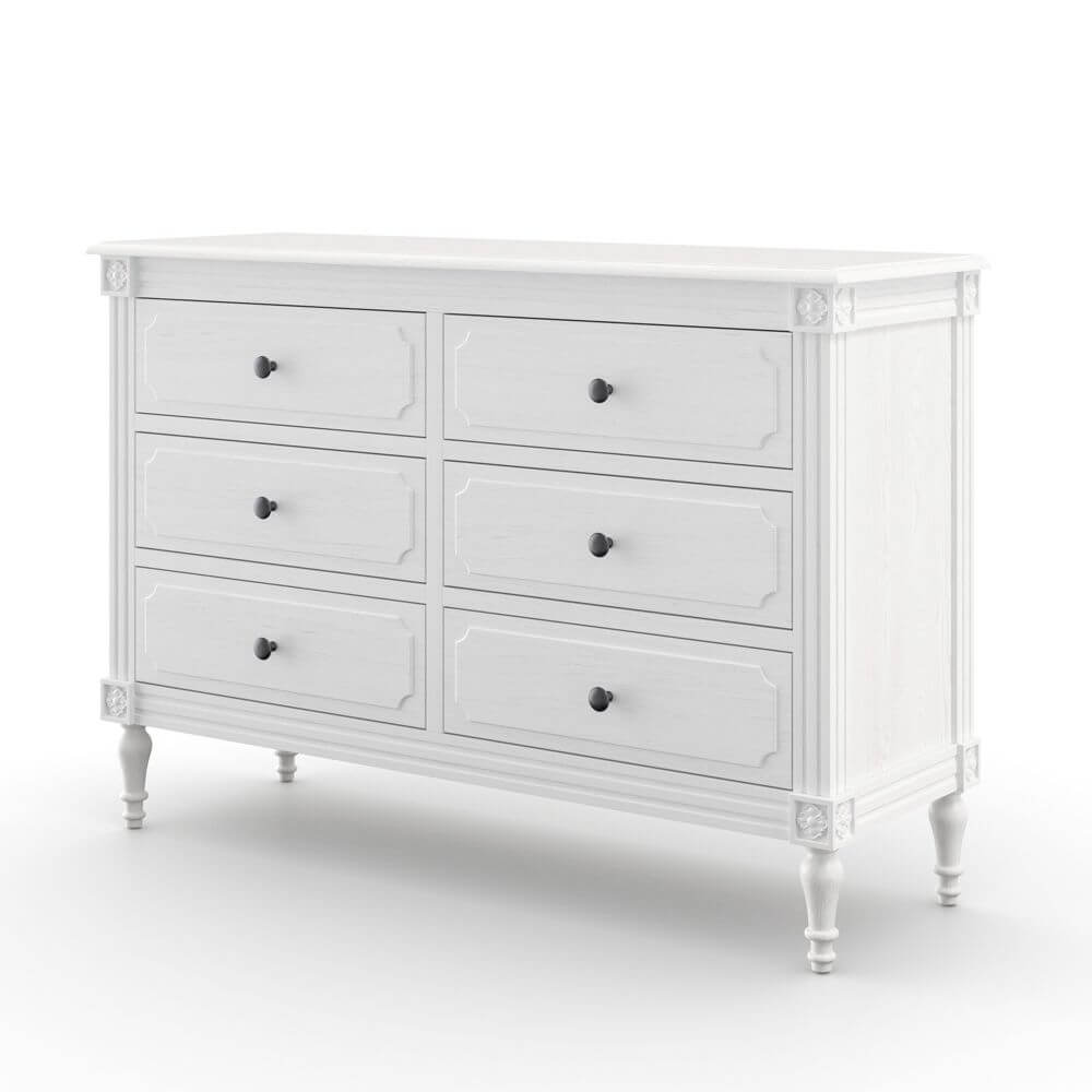 Casterton Ivory 6 Drawer Wide Chest, Ivory | Chest of Drawers | Feather &  Black