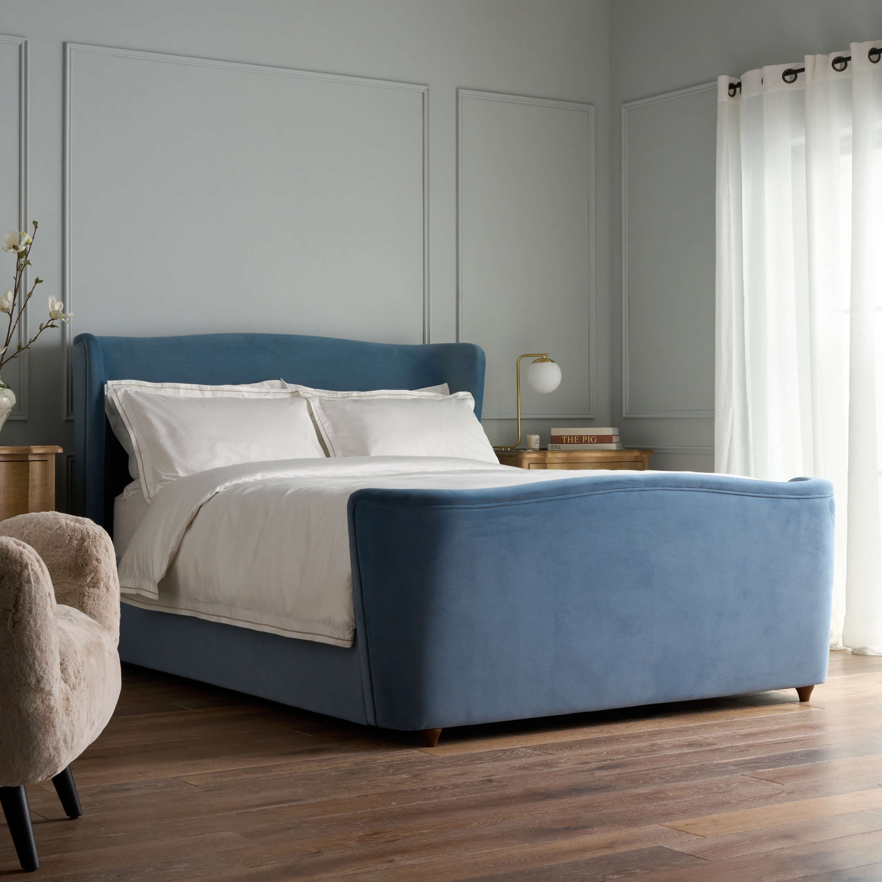 Charlotte Electric Ottoman Bed, King - Blue