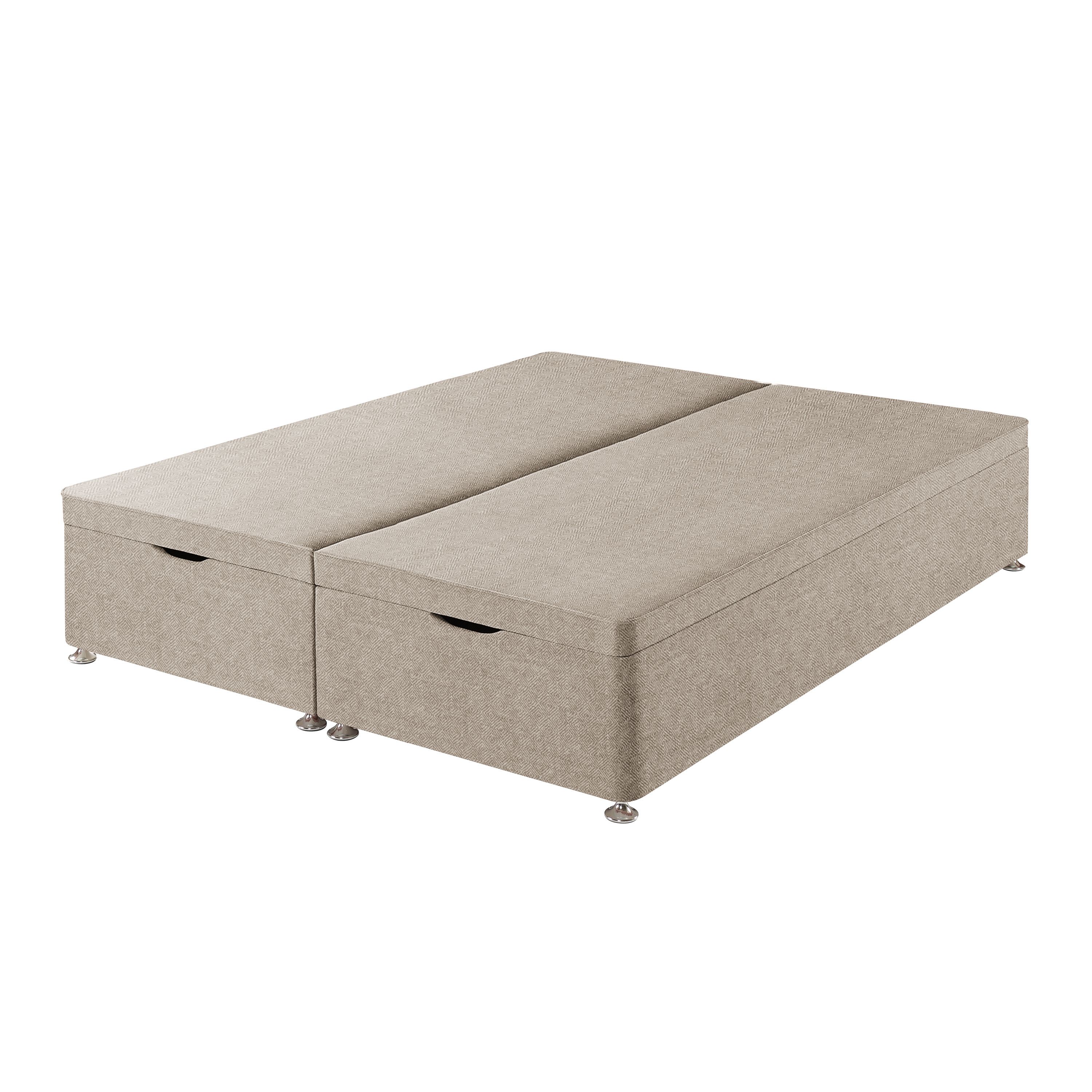 Harrison Spinks Premium Ottoman Divan Base, Super King - Diamond Stone at Feather and Black