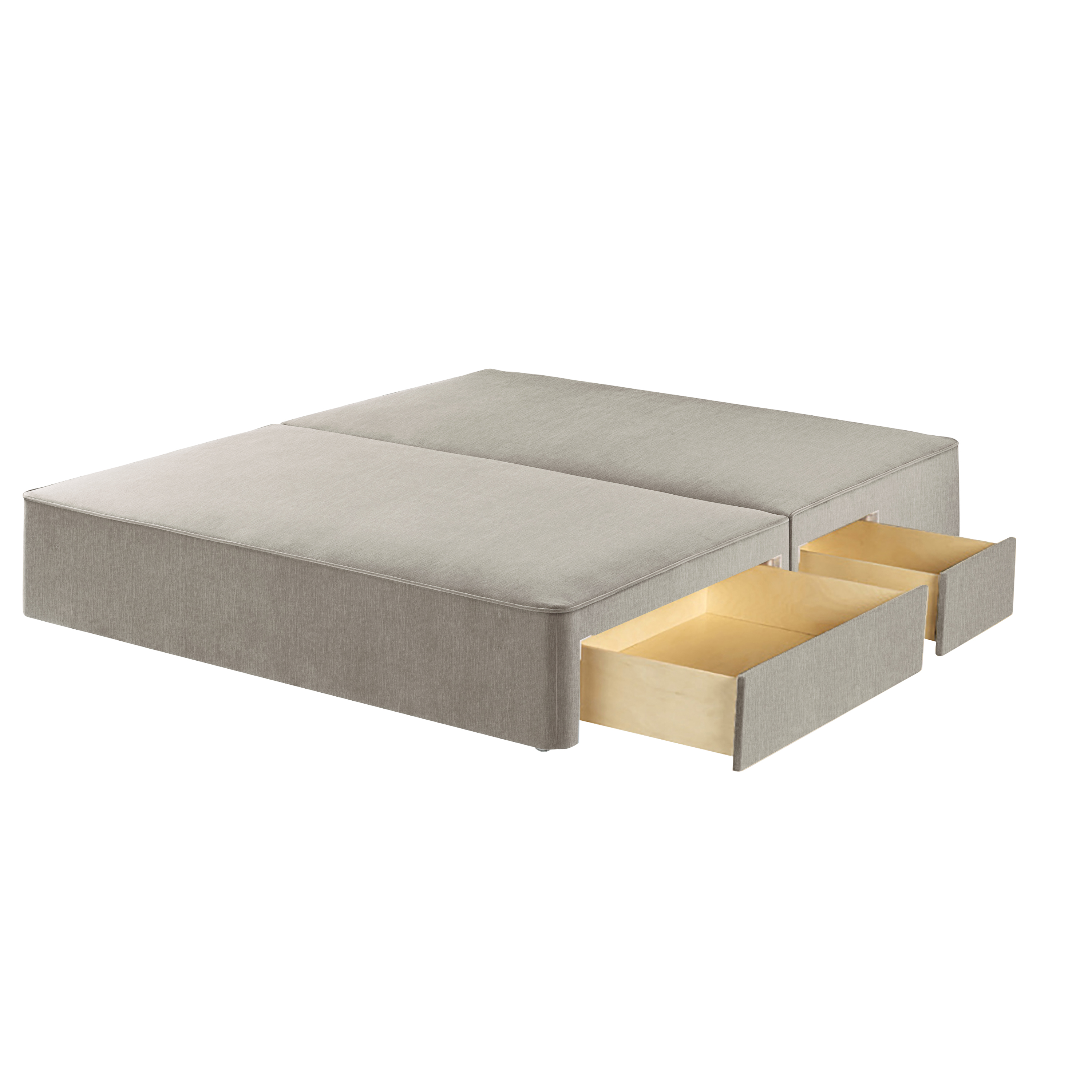 Harrison Spinks Classic Divan Base, Single - Seven Dolphin, 2 Drawers at Feather and Black