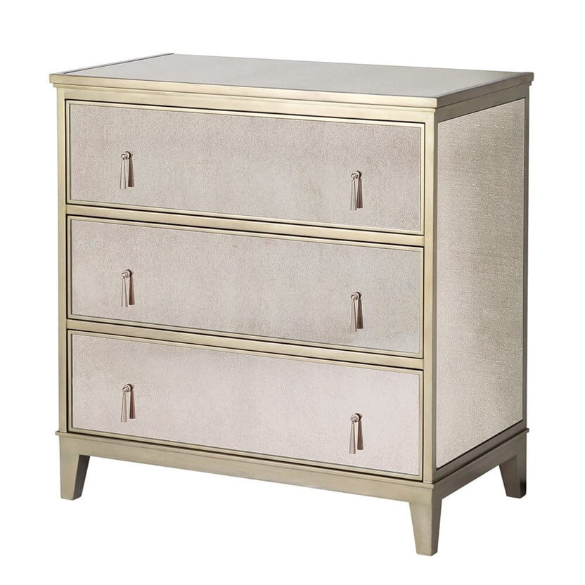 Gatsby Mirrored 3 Drawer Chest, Mirrored Chest Of Drawers Furniture