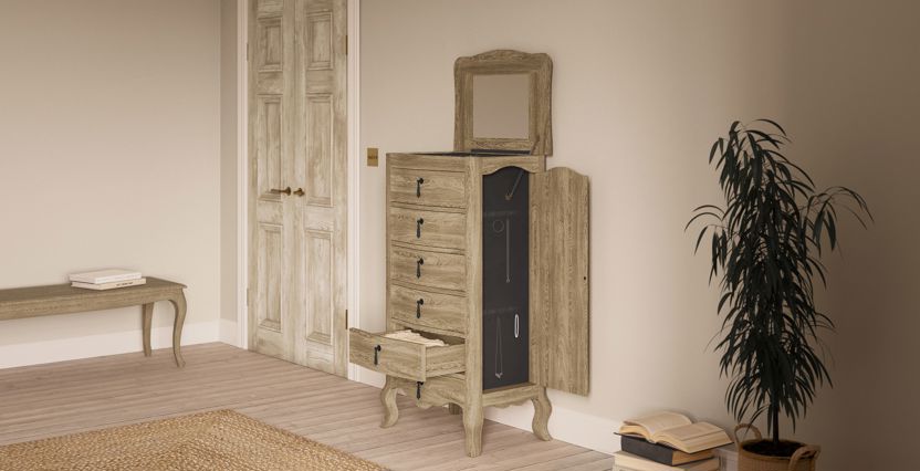 Salcombe Jewellery Chest Chest of Drawers Feather Black