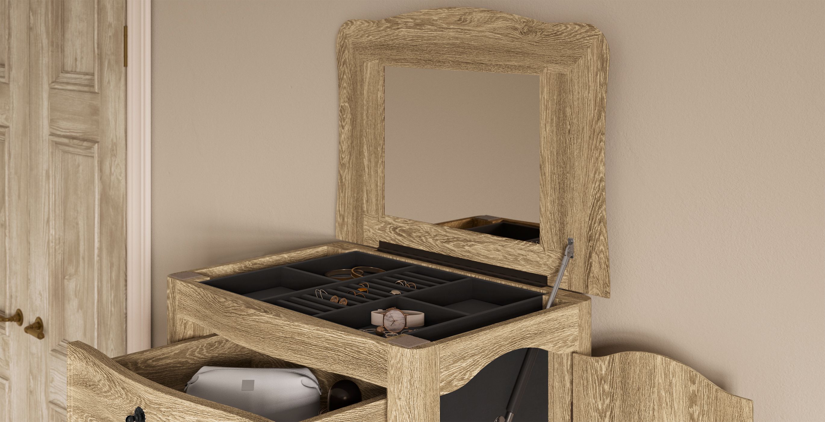Salcombe Jewellery Chest Chest of Drawers Feather Black