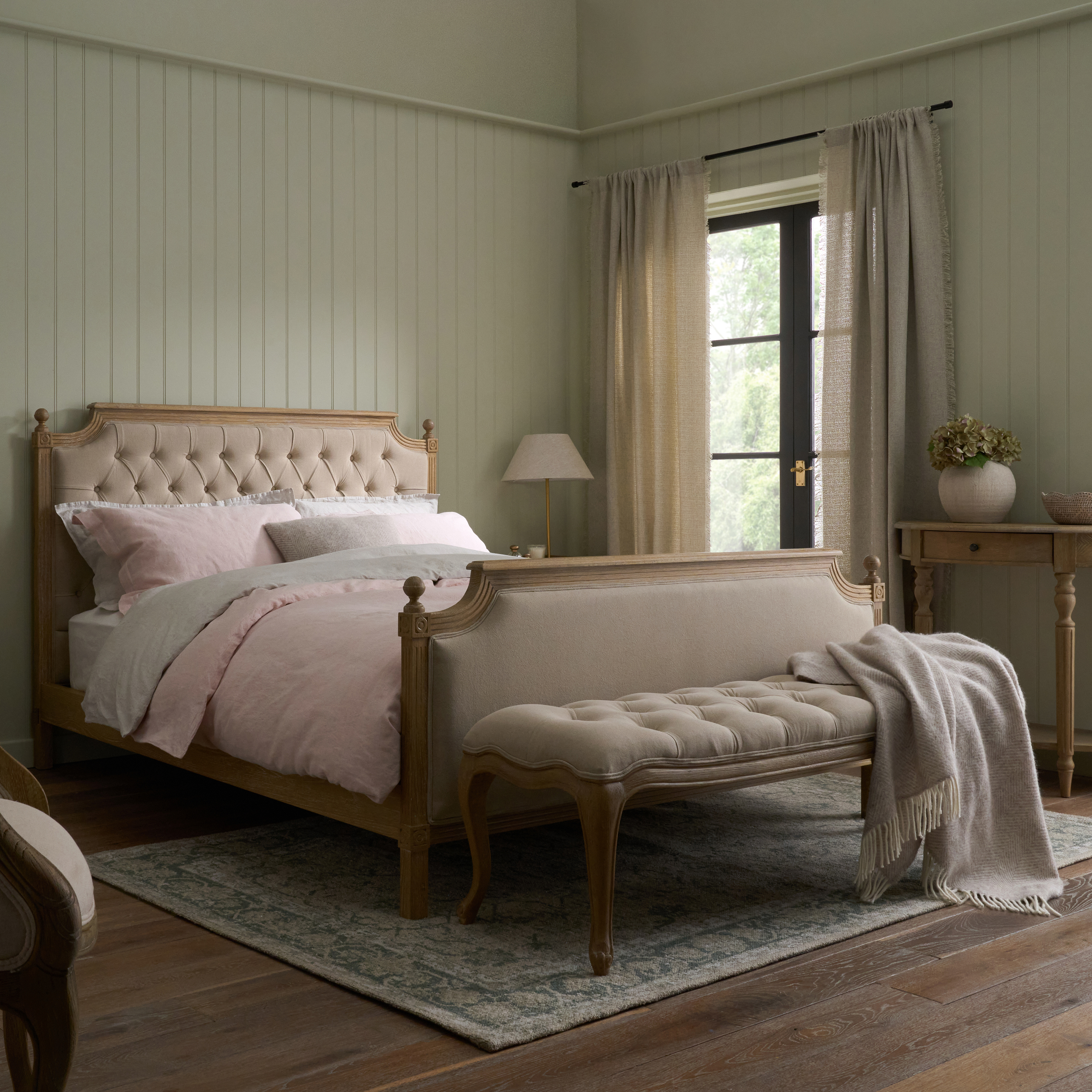 Sienna Beau Linen Bench | Feather & Black