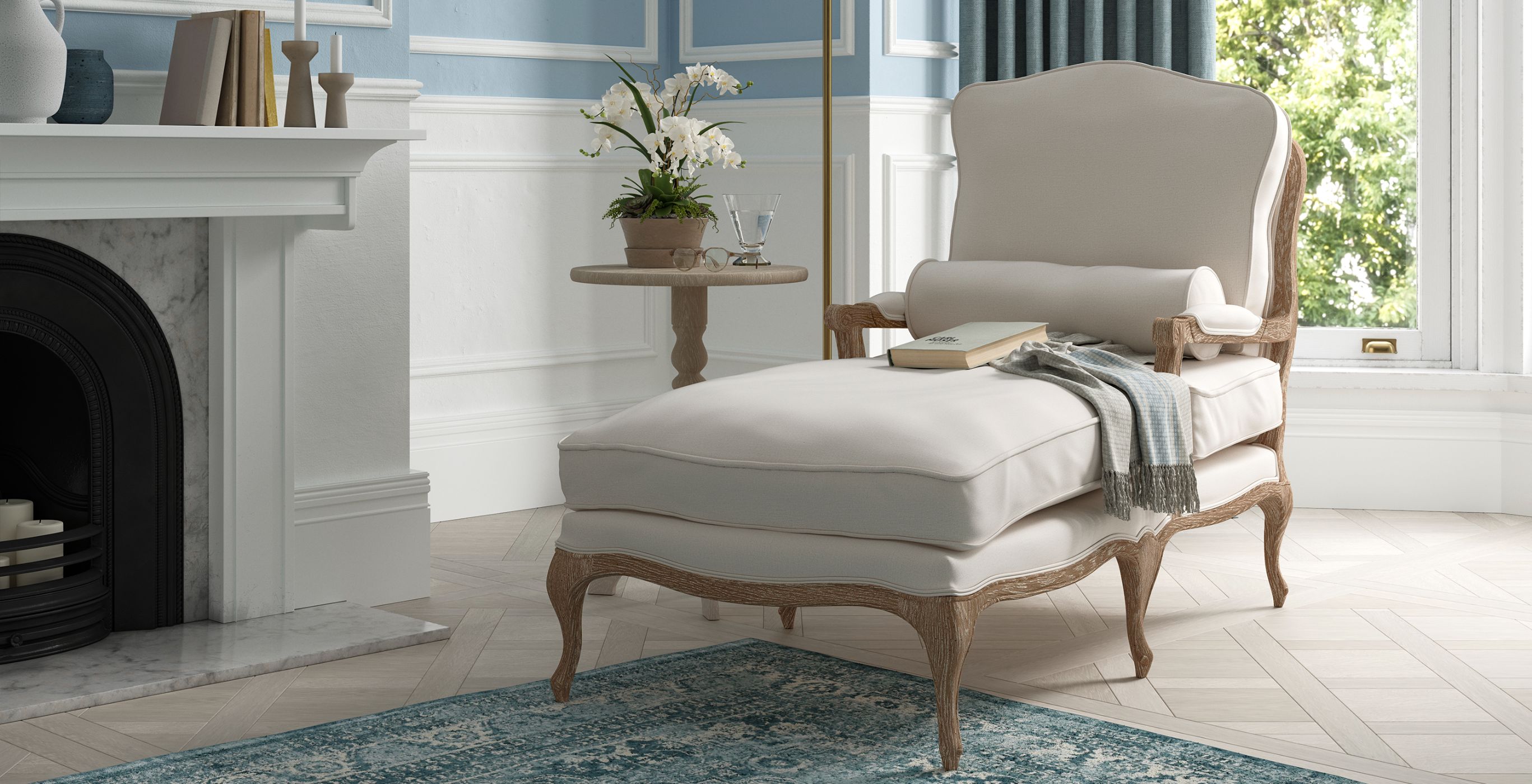 French country outlet chaise lounge