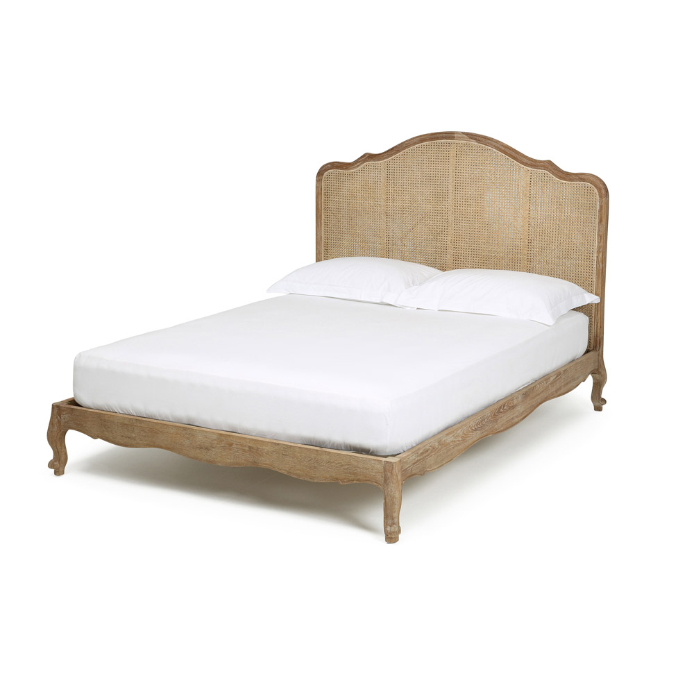 Sienna Rattan Bed Feather Black, Rattan Queen Bed Frame With Headboard